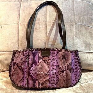Maliparmi Violet, Lavender & Brown Snakeskin Italian Shoulder Bag